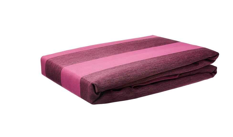 Linen Home Stripe/Solid Blackout Curtain, Purple, 160x235cm Main image