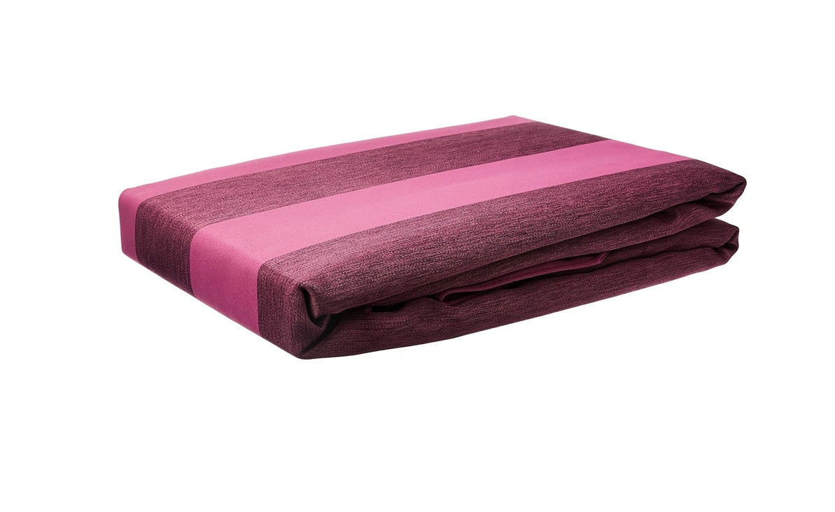 Linen Home Stripe/Solid Blackout Curtain, Purple, 160x235cm Main image