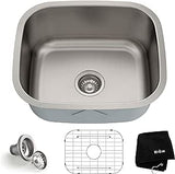 Kraus KBU11 20 inch Undermount Single Bowl 16 gauge Stainless Steel Kitchen Sink