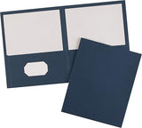 Avery Two-Pocket Folders, Dark Blue, Box of 25, Multi Pack of 5 (47985)