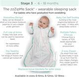 Amazing Baby Muslin Sleeping Sack with 2-Way Zipper, Zebra, Black, Small