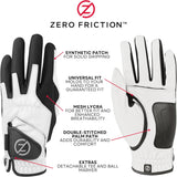 Zero Friction Men's Compression-Fit Synthetic Golf Glove, Universal Fit One Size (Left Hand)