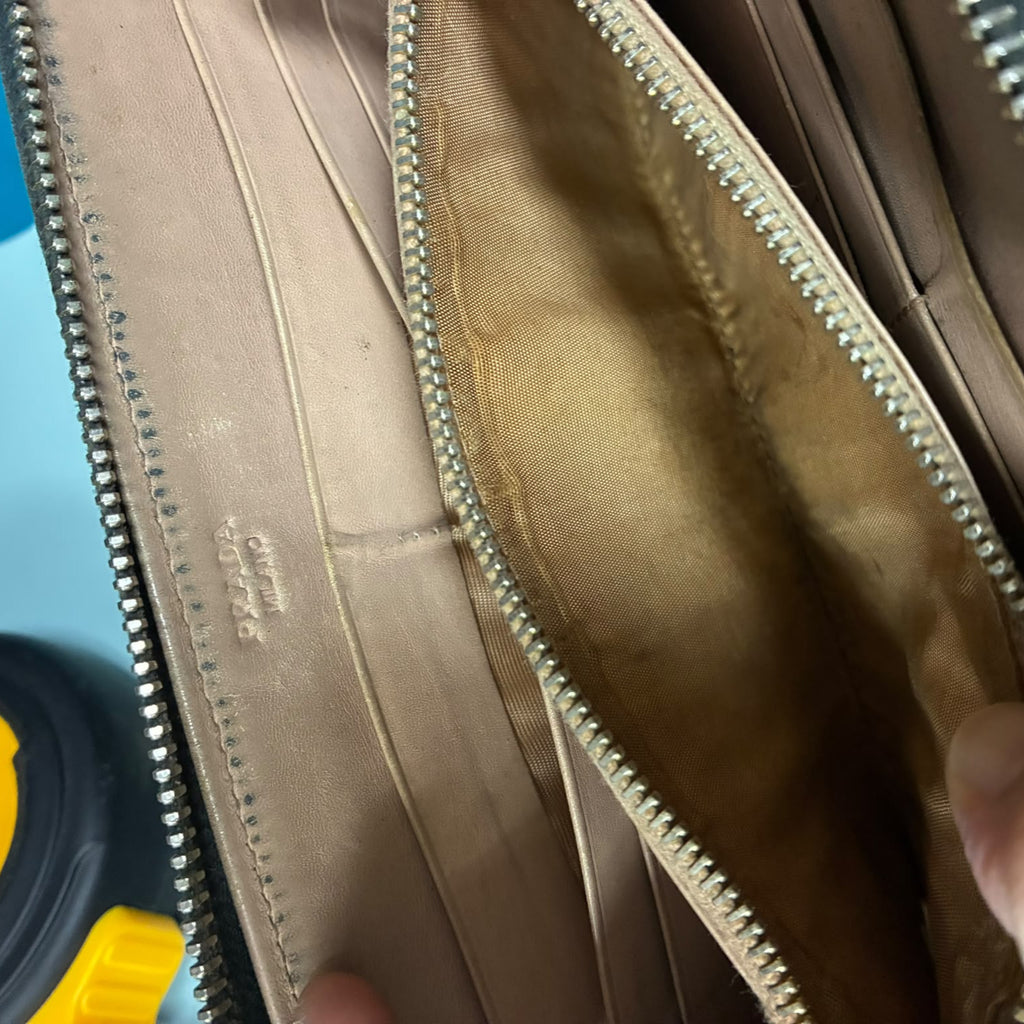 Prada 1M0506 Bi Color Zip Around Wallet