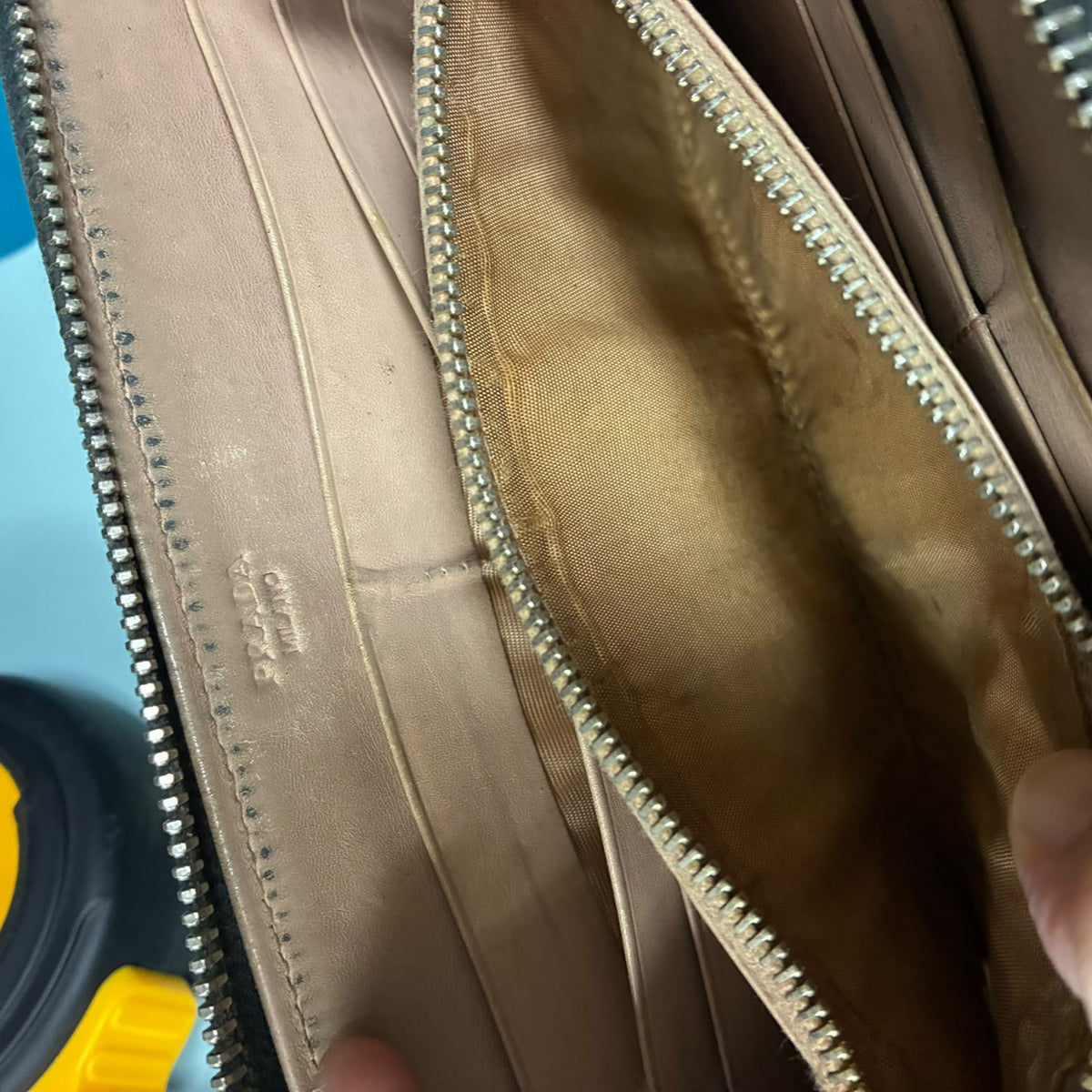 Prada 1M0506 Bi Color Zip Around Wallet