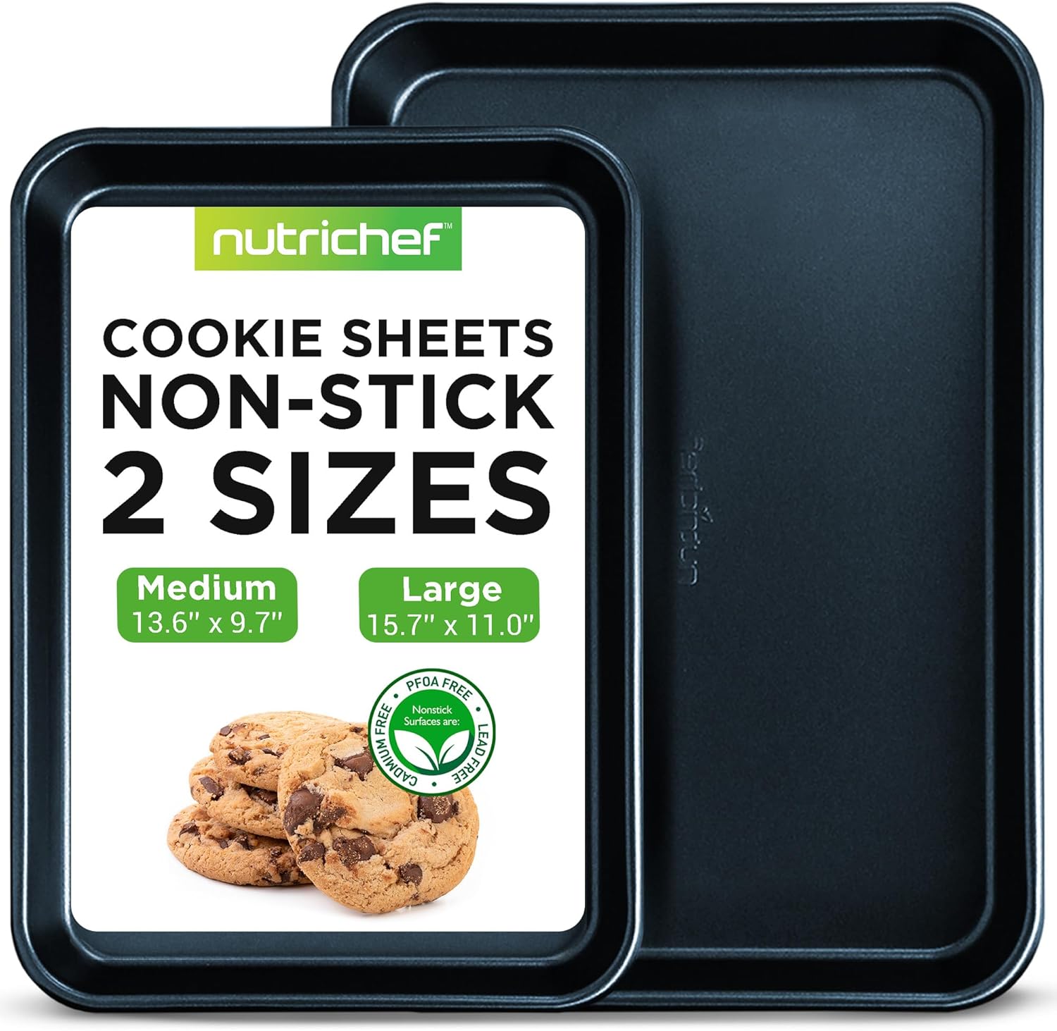 NutriChef Baking Pans Set 2Pack NonStick Cookie Sheet Bakeware Main image