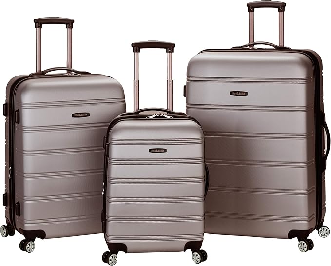 Rockland Melbourne Hardside Luggage 3 Piece set (20" 24" and 28") Silver Main image
