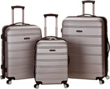 Rockland Melbourne Hardside Luggage 3 Piece set (20" 24" and 28") Silver