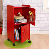 KidKraft Painted Wood Medium Storage Locker on Wheels with Two Compartments