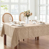 Elrene Home Fashions Caiden Elegance Damask Tablecloth, 60" x 102", Taupe