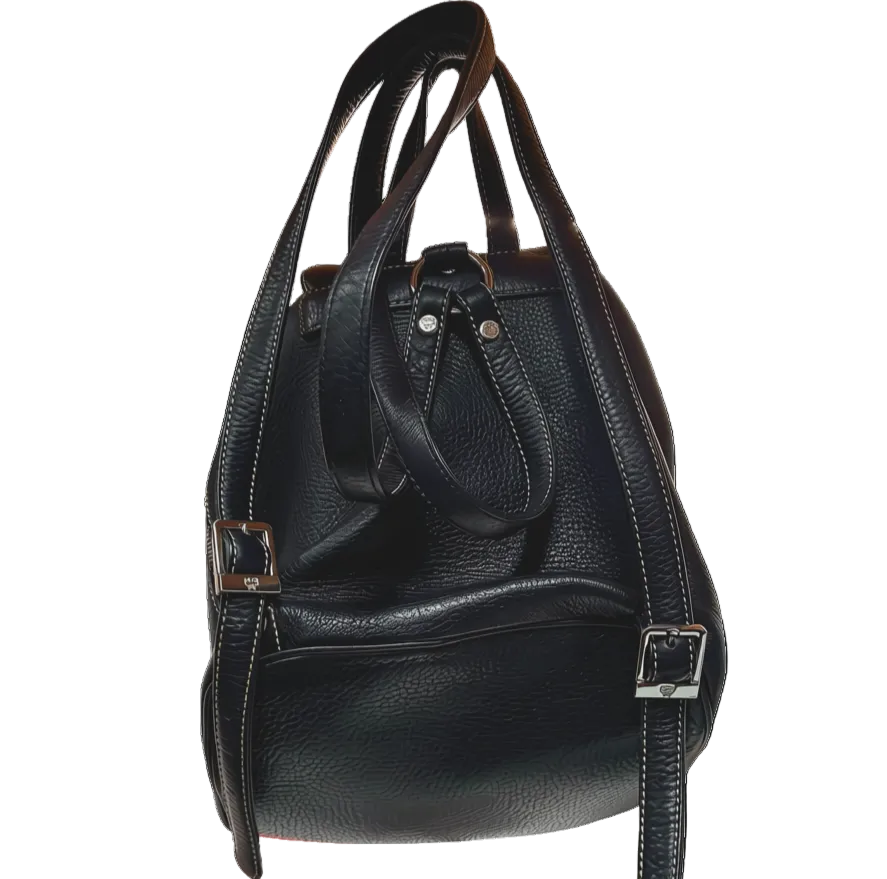 MCM Black Pebbled Leather Mini Drawstring Backpack