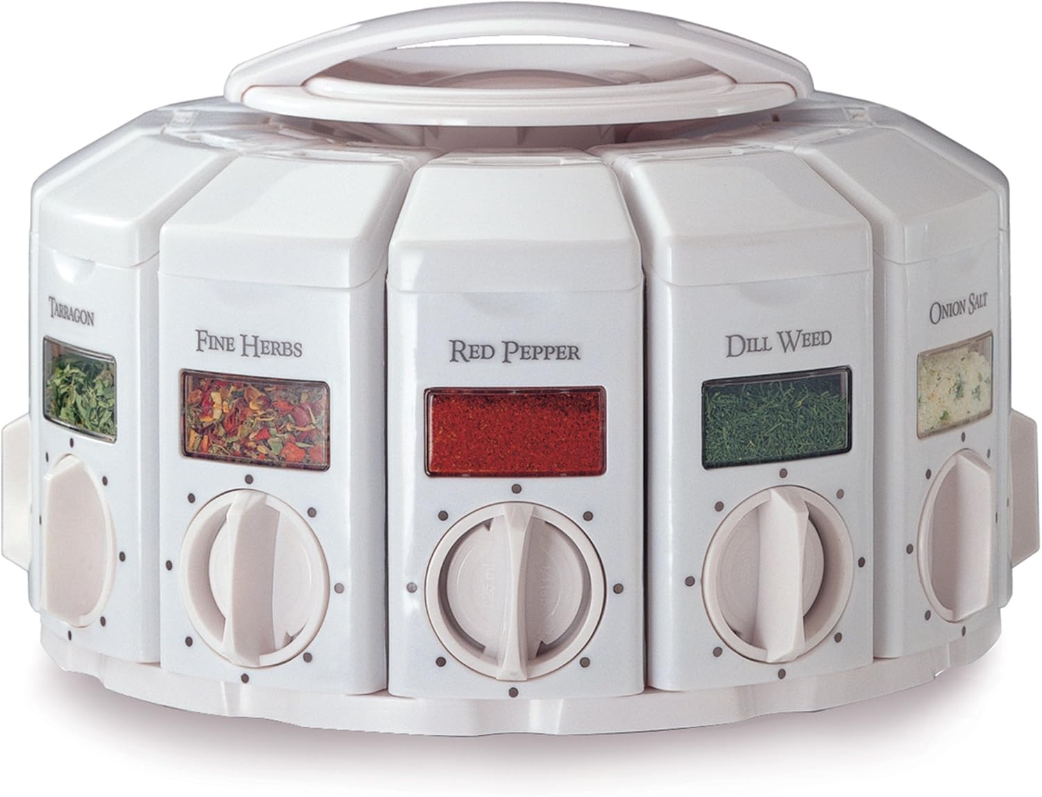 KitchenArt AutoMeasure Carousel 12 Canister White