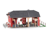 SCHLEICH 72102 Farm World Large Toy Barn and Farm Accessories 27-piece Playset