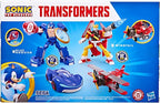 Transformers Collaborative Sonic the Hedgehog x Transformers Toys, Wingtail and Blue Booster Converting Action Figures, 8+