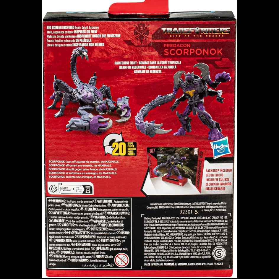 Transformers Toys Studio Series Deluxe Transformers Rise Of The Beasts 107 Predacon Scorponok 4.5inch Converting Action Figure