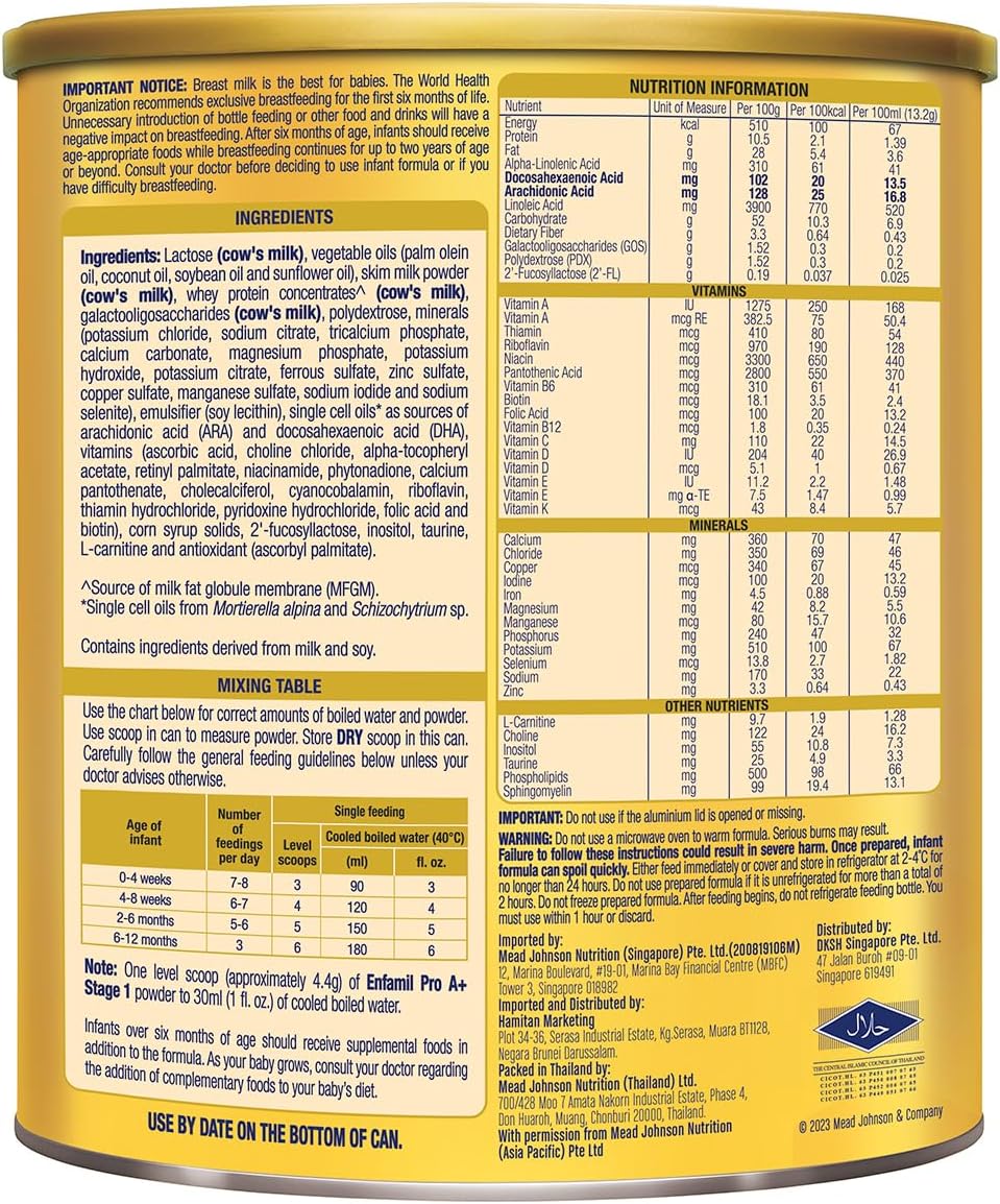 Enfamil Pro A+ Stage 1 Infant Milk Formula 0to12 months 800g