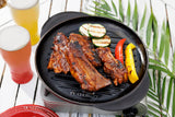 Le Creuset Round Cast Iron Grill Pan, 25cm, Black