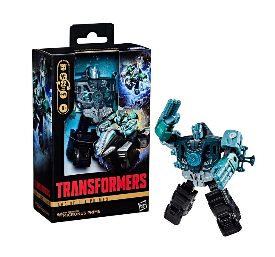 Transformers Age of the Primes The Thirteen Micronus Prime, Deluxe Class 5.5-Inch Converting Action Figure, Robot Toys for Ages 8+, Collectible Toy, Christmas Gifts for Boys