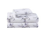 Laura Ashley - King Sheet Set, Cotton Flannel Bedding, Brushed for Extra Softness & Comfort (Jessika Lavender, King)