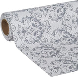 DUCK 286282 Smooth Top Easy Liner Shelf Liner, Under Cabinet Multipack, 6-Rolls, Each 20" Width, 6' Length, Grey Damask