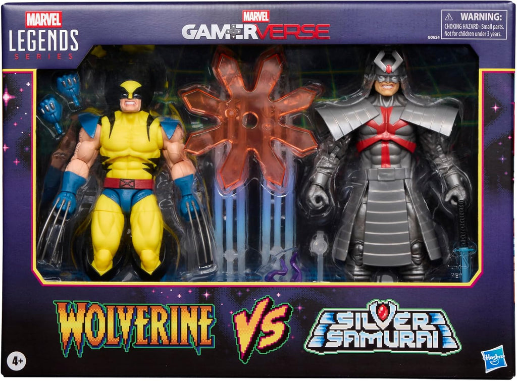 Marvel Legends Series Gamerverse Wolverine vs Marvel Silver Samurai Action Collectible Figures