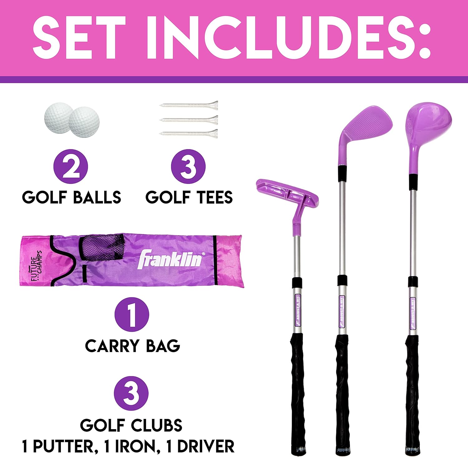 Franklin Sports Kids Golf Set Pink Secondary image