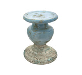 Creative Co-Op Large Distressed Blue Terracotta Pillar Candle Holder