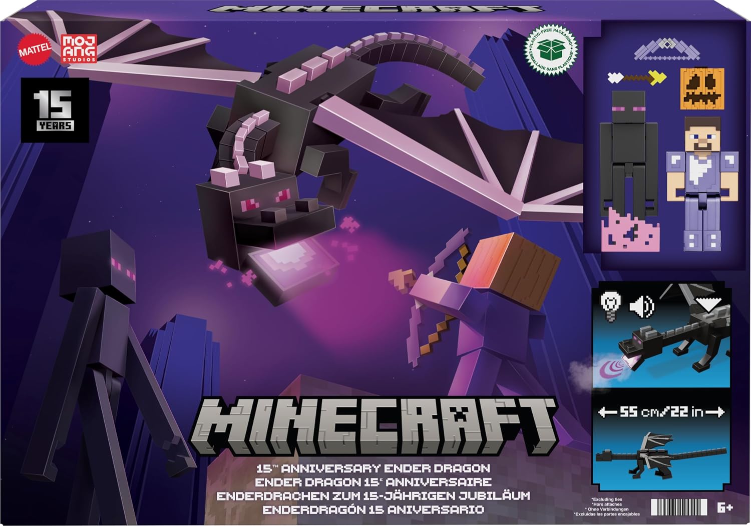 Minecraft 3.25" Ender Dragon 15th Anniversary Edition
