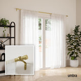 Umbra Cappa Curtain Rod, Includes 2 Matching Finials, Brackets & Hardware, 36 to 66-Inches, Brass