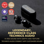 Technics EAHAZ80EK HiFi True Wireless Earbuds With Noise Cancelling Black