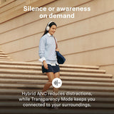 Sennheiser ACCENTUM Wireless Over-Ear Bluetooth Headphones with Mic, 50-Hour Battery Life, Hybrid Noise Cancelling (ANC), All-Day Comfort and Clear Voice Pick-up for Calls, 10 Min Quick Charge, Black