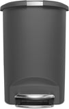 Simplehuman SemiRound Step Trash Can Grey Plastic 50 L
