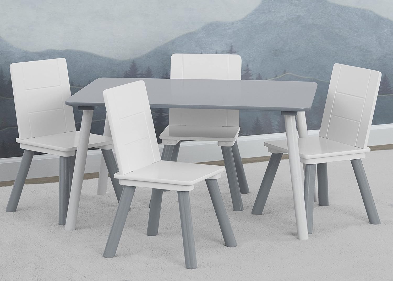 Delta Children Kids Table And 4 Chair Set GreyWhite Secondary image