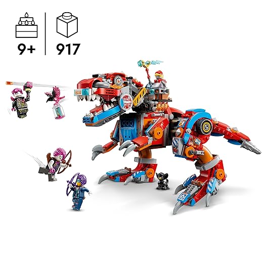 LEGO DREAMZzz 71484 2 in 1 Dinosaur Robot C-Rex by Cooper, t.rex Action Figure Transformable Toy in Pterodactyl with Articulated Parts and 4 Minifigures