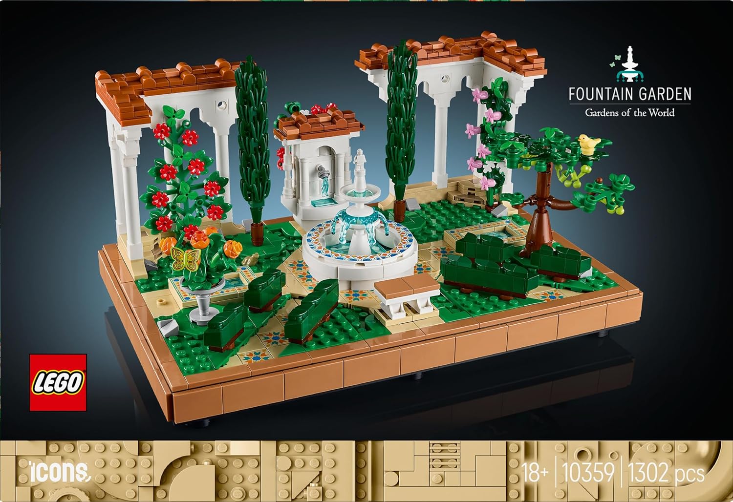 Lego 10359 Icon Fountain Garden Toy Birthday Present Block Mother Day Father Day Men Women Interior Stylish