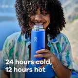 Hydro Flask - Water Bottle 946 ml (32 oz) - Vacuum Insulated Stainless Steel Water Bottle with Leak Proof Flex Cap and Powder Coat - Wide Mouth - Indigo