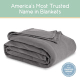 Vellux Fleece Blanket Twin Size - Fleece Bed Blanket - All Season Warmth Lightweight Super Soft Throw Blanket - Plush Blanket for Bed or Couch (66 x 90 Inches, Grey)