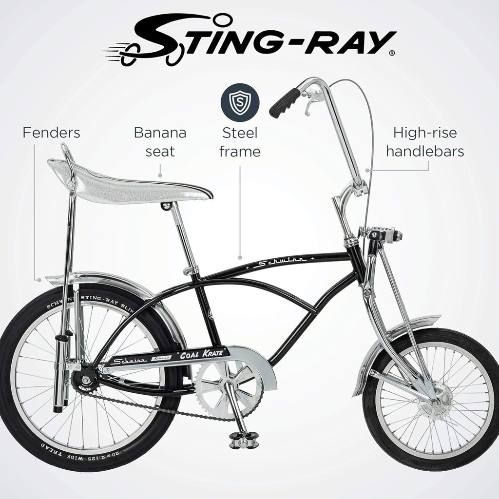 Schwinn Classic Old School Krate Bike 16inch Front Wheel And 20inch Rear Wheel Spring Fork Coal