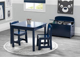 Delta Children MySize Kids Wood Table and Chair Set (2 Chairs Included) - Ideal for Arts & Crafts, Snack Time, Homeschooling, Homework & More - Greenguard Gold Certified, Deep Blue
