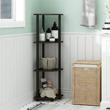 FURINO 12078EX/BK‎ 4 Tier Corner Shelf, Corner Rack, Turn-N-Tube Height 43.7 x Width 11.6 x Depth 11.6 inches (110.5 x 29.5 x 29.5 cm), Color: Espresso/Black