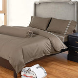 Hotelier Prestigio™ Brownie Beige Embroidery Fitted Sheet Set [Single]