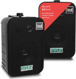 Dual Waterproof Outdoor Speaker System - 6.5 Inch Pair of Weatherproof Wall/Ceiling Mounted Speakers w/Heavy Duty Grill, Universal Mount - For Use in the Pool, Patio, Indoor - Pyle