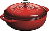 Lodge EC3D43 Enameled Cast Iron Dutch Oven, 3 Quart, Red