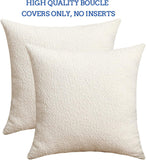 Jeneoo Ivory Decorative Square Thick Accent Throw Pillow Covers 20x20 Inch Pack Of 2
