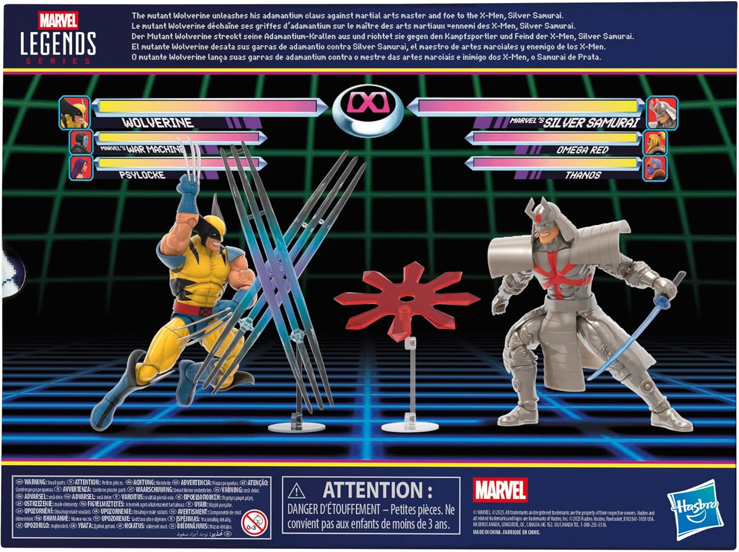 Marvel Legends Series Gamerverse Wolverine vs Marvel Silver Samurai Action Collectible Figures