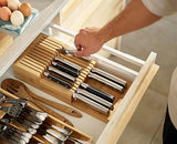 Joseph Joseph 851695 DrawerStore Bamboo 2-Tier Knife Organiser, Large