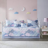 Urban Habitat Kids Cloud Daybed Cover Vibrant Fun and Playful Unicorn Print, All Season Children Bedding, Matching Bedskirt, Girls Bedroom Décor, Kids Blue, Daybed Size,