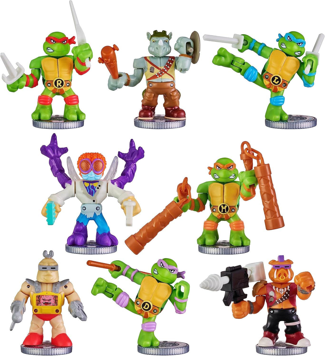 Akedo Legends of Teenage Mutant Ninja Turtles. Mini Battling Warriors Versus Pack Leonardo Vs Rocksteady