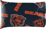 Northwest Officially Licensed NFL Chicago Bears Queen Bed in a Bag Set, 86" x 86", Navy Blue