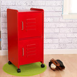 KidKraft Painted Wood Medium Storage Locker on Wheels with Two Compartments