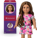 American Girl Truly Me 18-inch Doll #117 with Brown Eyes, Dark-Brown Hair w/Highlights, Tan Skin, T-Shirt Dress, for Ages 6+